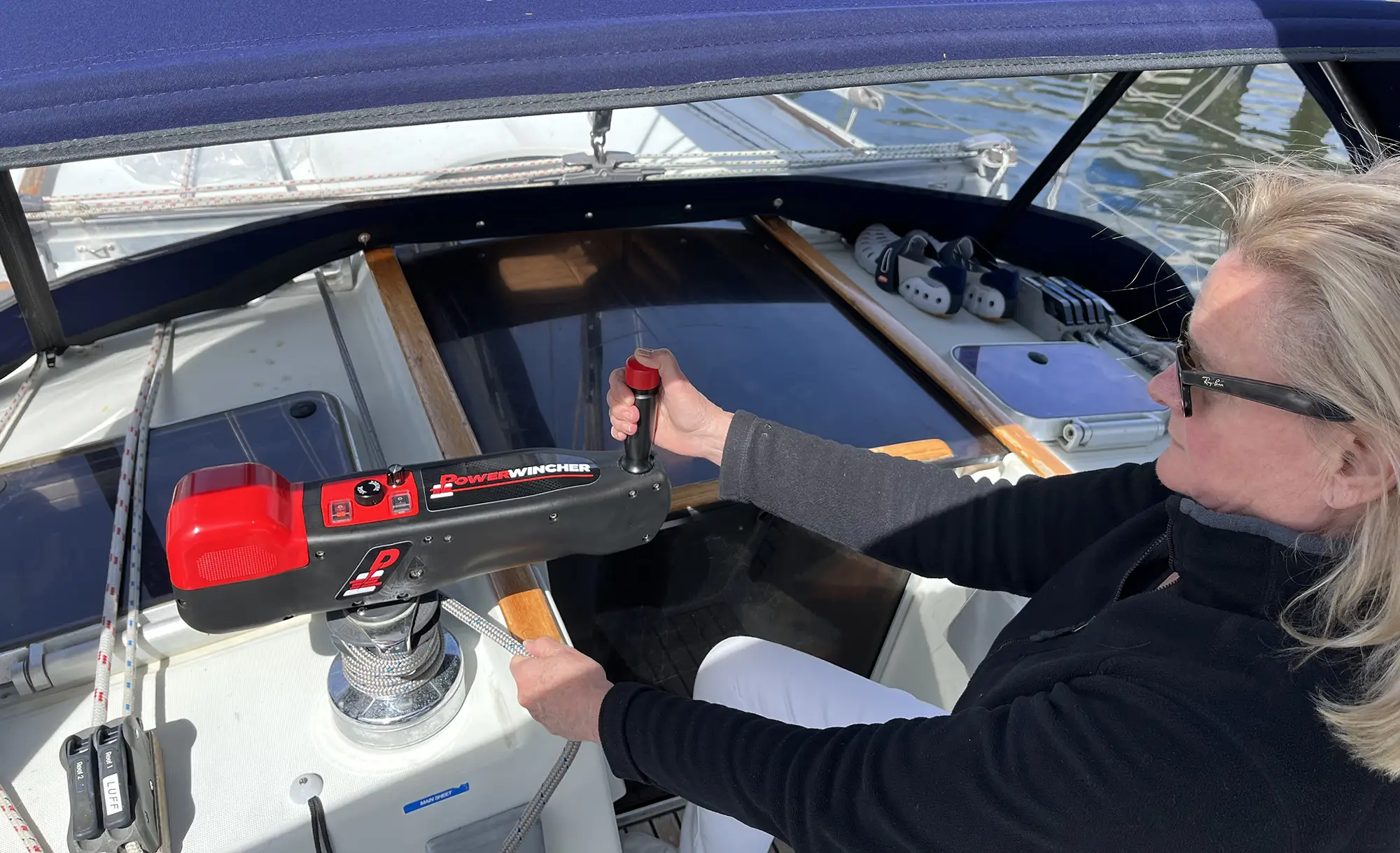 Sailboat Electric Winch Handle in use | Powerwincher